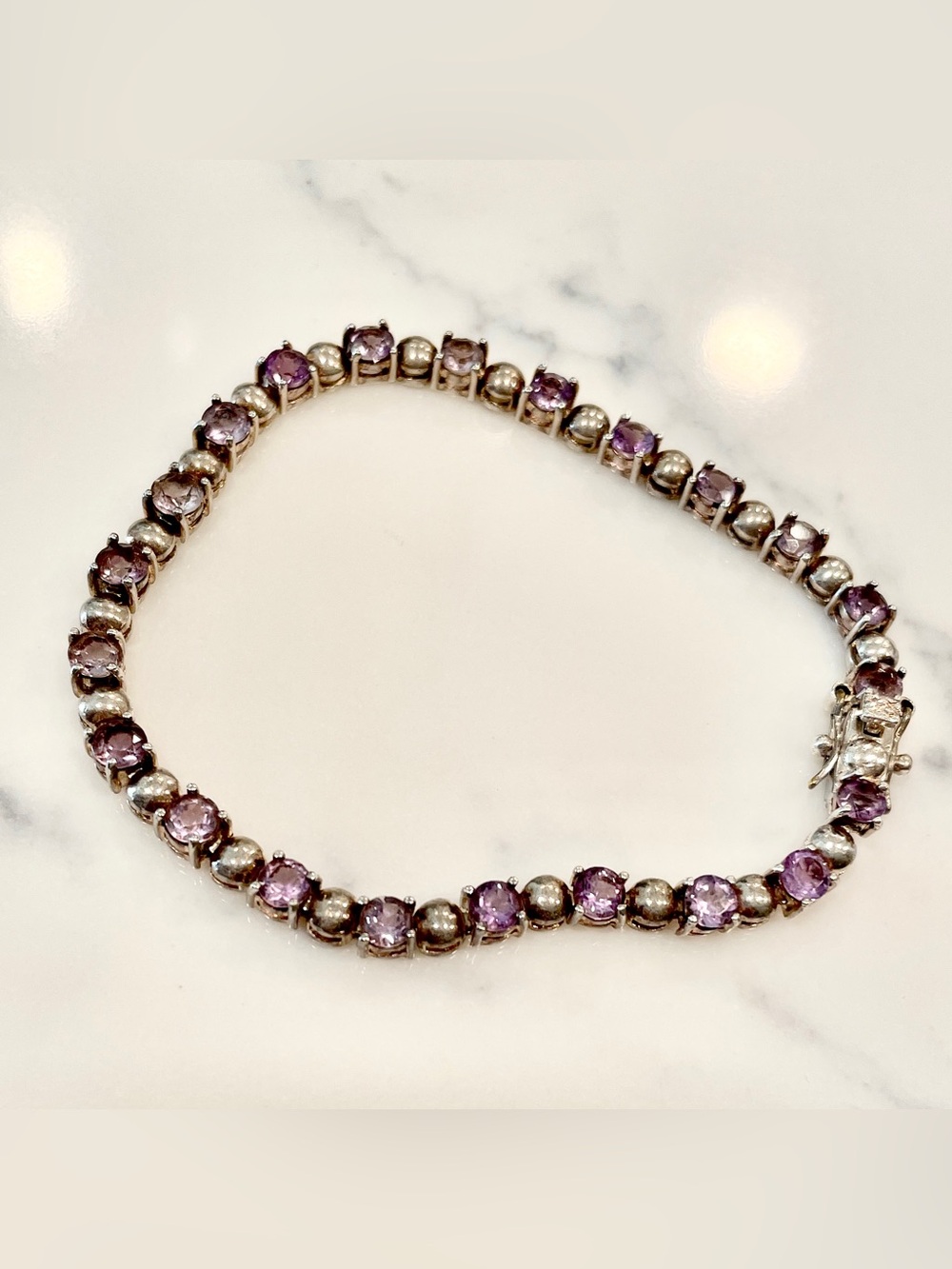 amethyst and 9.25 sterling silver bracelet